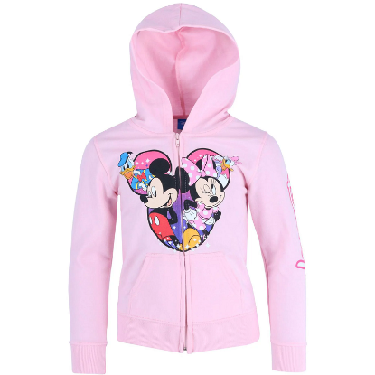 Picture of Disney Youth Mickey Minnie & Friends Zip Up Hoodie Light Pink Medium