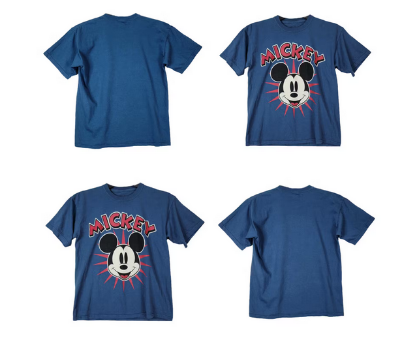 Picture of Disney  Mickey Mouse Women Short Sleeve Blue Top T ShirtSize Large