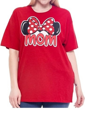 Picture of Disney Minnie Mouse Adults Mom Fan T-Shirt Small Red