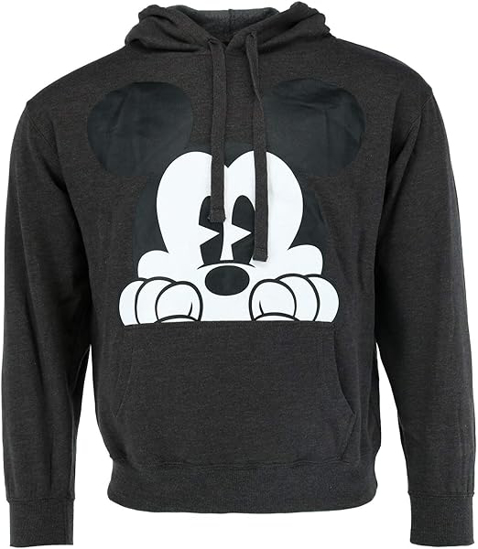 Picture of Disney Mickey Mouse Peeking Grey Men's Hoodie Large