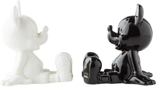Picture of Disney Mickey Mouse Sitting Ceramics Salt and Pepper Shakers 3.5 Inch Black and White