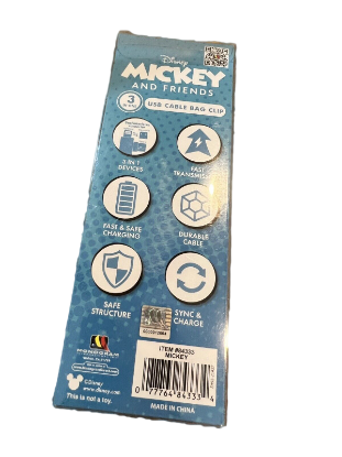 Picture of Disney Mickey Mouse 3D Foam Bag Clip USB Charger  Cable With Different Ports