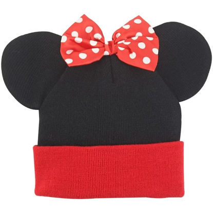 Picture of Minnie Mouse Ears Bow Cuff Beanie And Gloves Set