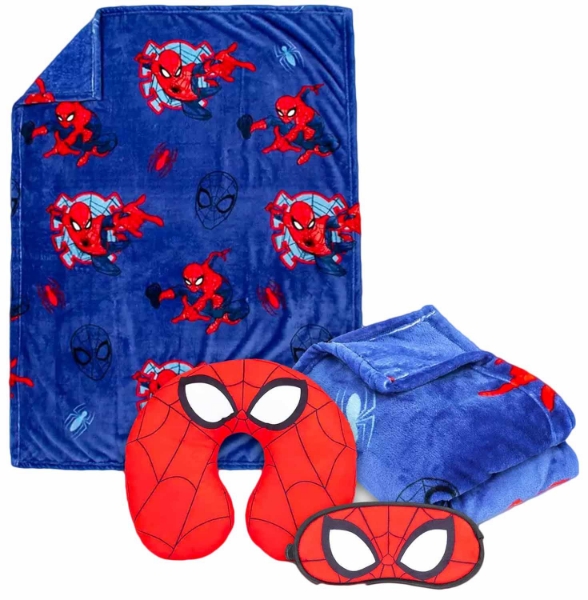 Picture of Marvel Spiderman 3-Piece Travel Set Blanket Pillow Mask