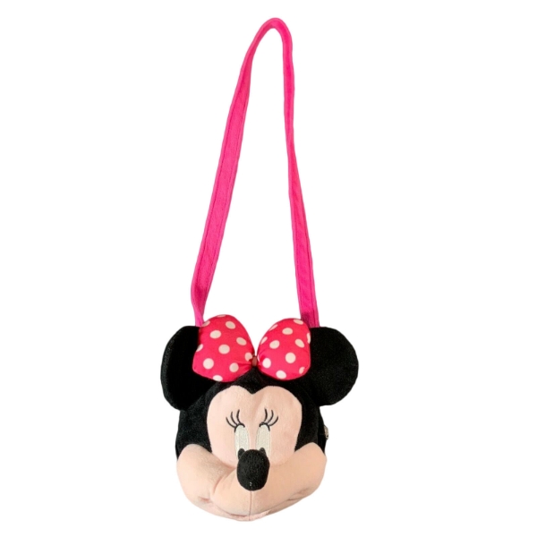 Picture of Disney Minnie Mouse Head Plush Purse Girls Handbag Shoulder Bag Pink