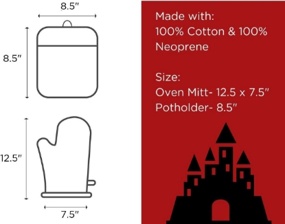 Picture of Disney Minnie Mouse Oven Mitt and Pot Holder Over Sized Gray Red Black