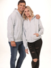 Picture of U.S Apparel Unisex Full-Zip Fleece Hooded Sweatshirt Grey Medium