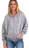 Picture of U.S Apparel Unisex Full-Zip Fleece Hooded Sweatshirt Grey Medium