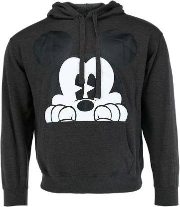 Picture of Disney Mickey Mouse Peeking Grey Men's Hoodie Small