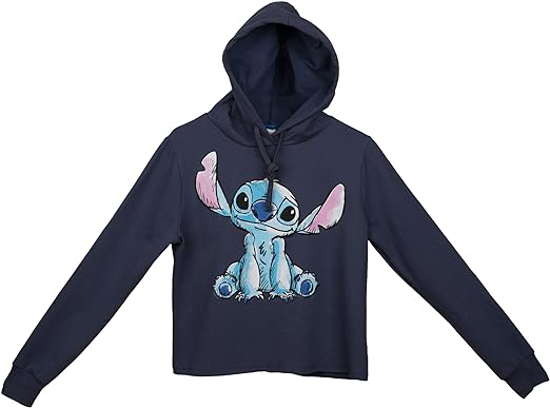 Picture of Disney Lilo & Stitch Just Chillin Juniors Crop Hoodie Small