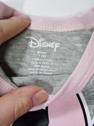 Picture of Disney Infant Onesie My First Minnie Pink Gray 12M