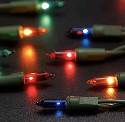 Picture of Home Accents Holiday 20 ft. 100-Lights String-to-String Incandescent Lights Mini Bulb Multi Color