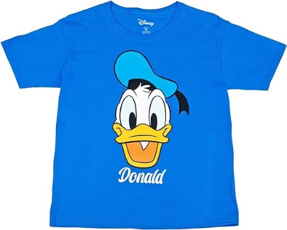 Picture of Disney Donald Duck Character Face Signature Youth Blue T-Shirt Small  6-7