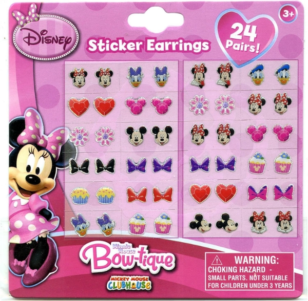 Picture of Disney Minnie Mouse Bow-tique Kids 24-pair Sticker Ear Rings