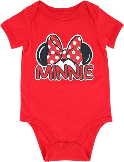Picture of Disney Minnie Mouse Short Sleeved Onesie Suit for Baby Girl Red 24M