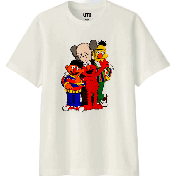 Picture of Kaws Uniqlo Sesame Street T Shirt Size 2XL White