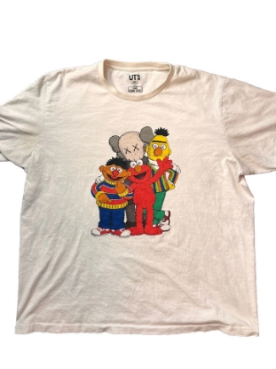 Picture of Kaws Uniqlo Sesame Street T Shirt Size 2XL White