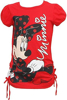 Picture of Disney Minnie Mouse Black Bow Red Youth Girls Tops 6/7