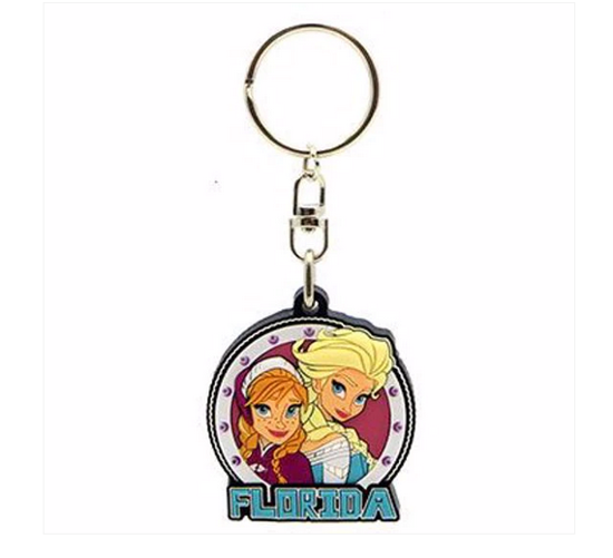 Picture of Disney Anna & Elsa Rubber Key Ring Florida Namedrop