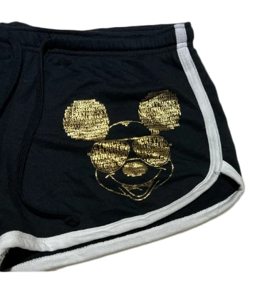 Picture of Disney Mickey Mouse Gold Foil Women's Black Beach Shorts Medium