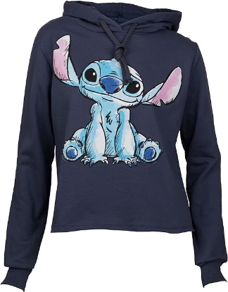 Picture of Disney Lilo and Stitch Just Chillin' Juniors Crop Hoodie Medium