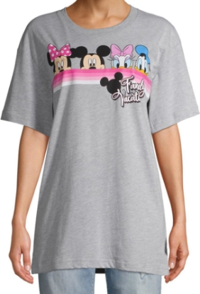 Picture of Disney Adult Women's Tee Family Vacation Pals Gray Medium