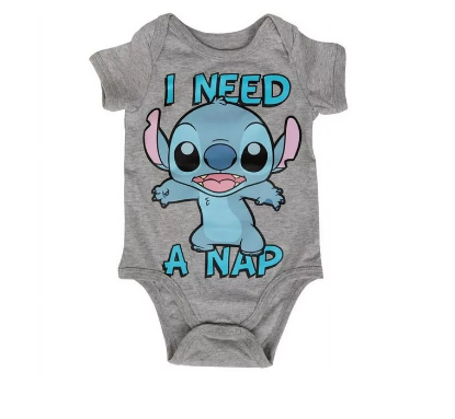 Picture of Disney Lilo and Stitch Infant Onesie Need A Nap Toddler Bodysuit Gray 18M