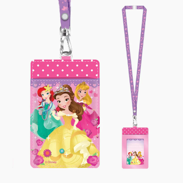 Picture of Disney Princess Ariel Belle Aurora Pink Cruise Lanyard with Detachable Card Holder
