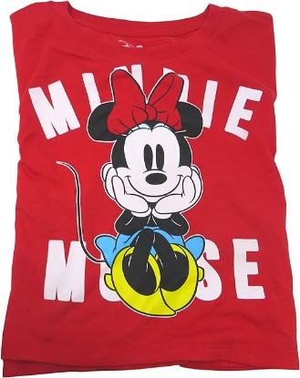 Picture of Disney Junior Minnie Mouse Sitting Crop Top Shirts for Girls Red Medium