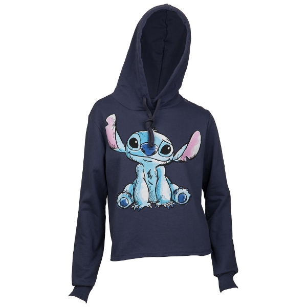 Picture of Disney Lilo & Stitch Just Chillin' Juniors Crop Hoodie X-Large