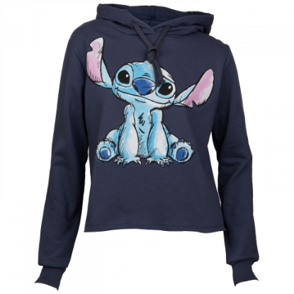 Picture of Disney Lilo & Stitch Just Chillin' Juniors Crop Hoodie X-Large