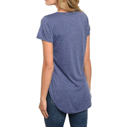 Picture of Disney Junior Hi Lo Stitch Sitting Top, Navy Heather Medium