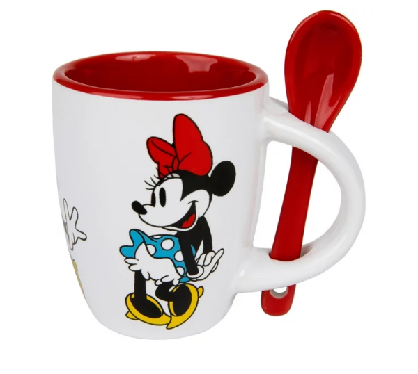 Picture of Disney Minnie Mouse Waves Espresso Mug w/Spoon White Red