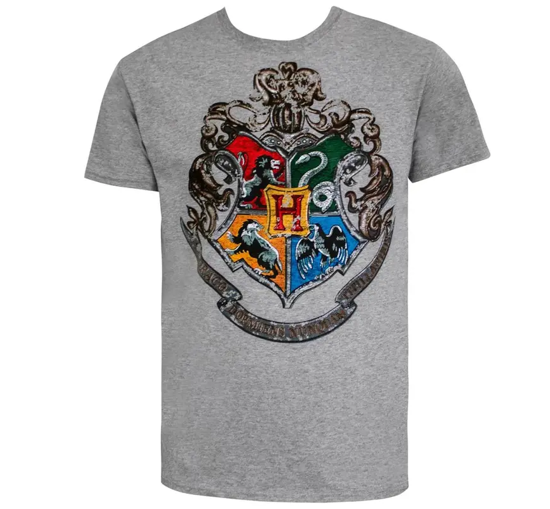 Picture of Harry Potter Hogwarts Crest Youth T-Shirt Grey Medium