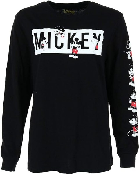 Picture of Disney Adult Many Mickey Long Sleeve Top Black XL