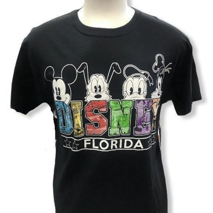 Picture of Disney Adult T-Shirt Four Heads Mickey Pluto Donald Goofy Large