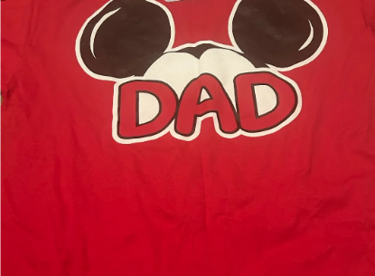 Picture of Disney Mickey Mouse Dad Family T-Shirt Red X-Large