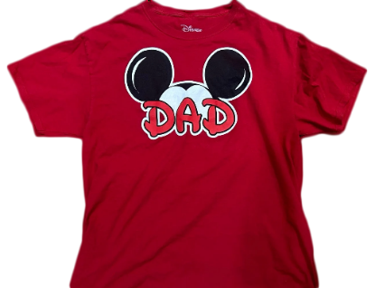 Picture of Disney Mickey Mouse Dad Family T-Shirt Red X-Large