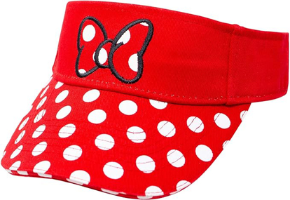 Picture of Disney Adult Minnie Bow Polka Dots Visor Red White visor