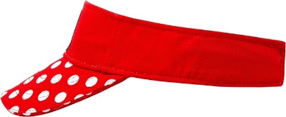 Picture of Disney Adult Minnie Bow Polka Dots Visor Red White visor