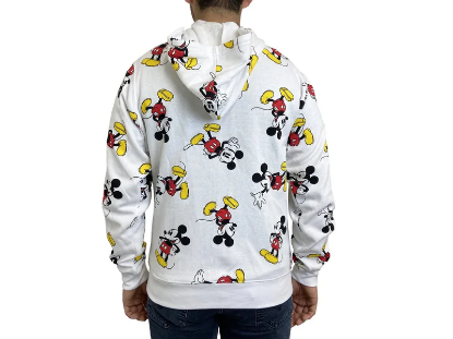 Picture of Disney Mickey Mouse Around Me Zip Up Adult Mens Sweatshirt White Medium