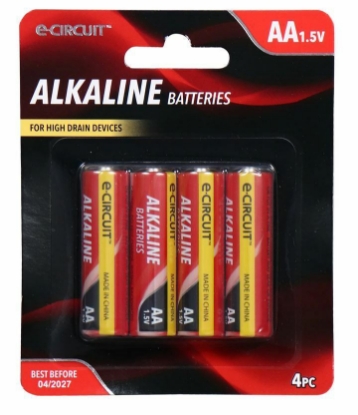 Picture of E·circuit AA 1.5v Alkaline for High Drain Devices 4 PC Batteries