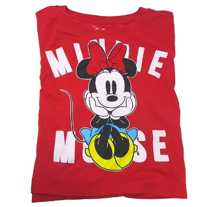 Picture of Disney Junior Minnie Mouse Sitting Crop Top Shirts for Girls Red Small