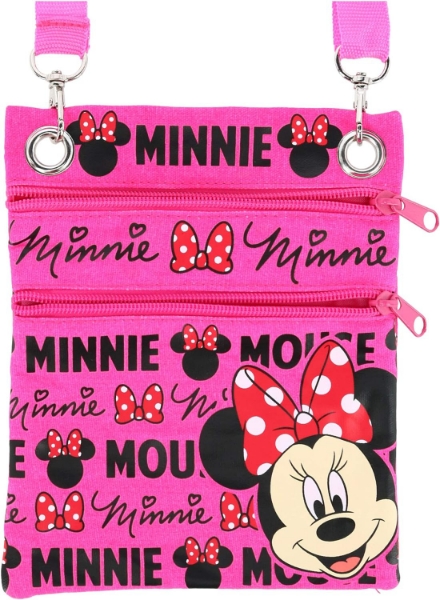 Picture of Disney Minnie Mouse Crossbody Passport Purse Shoulder Bag Neon Pink