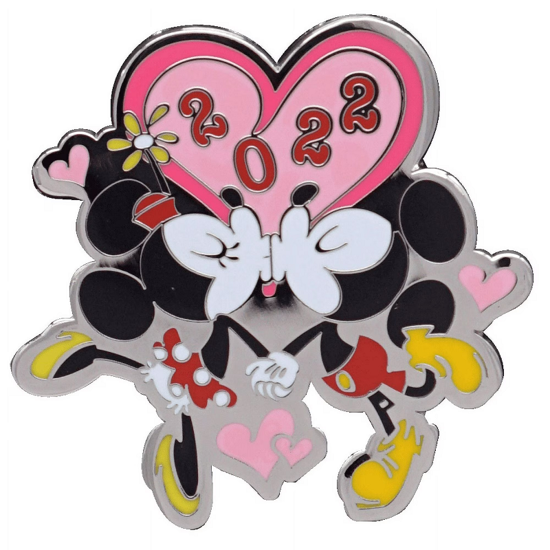 Picture of Disney Mickey Minnie Kissing Lapel Pin Dated