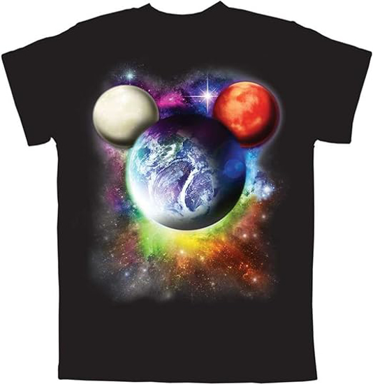 Picture of Disney Mickey Mouse Planets Men's  T-Shirt  Size: 2XL Black