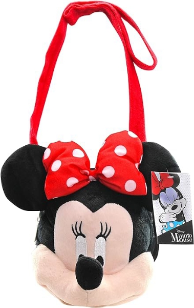 Picture of Disney Minnie Mouse Head Plush Girls Shoulder Bag Red
