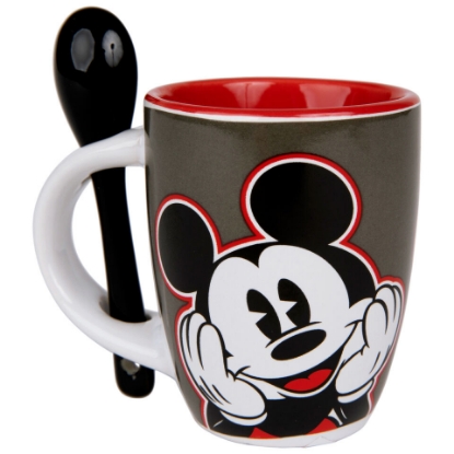 Picture of Disney Mickey Shorts Espresso Cup with Spoon Grey Red