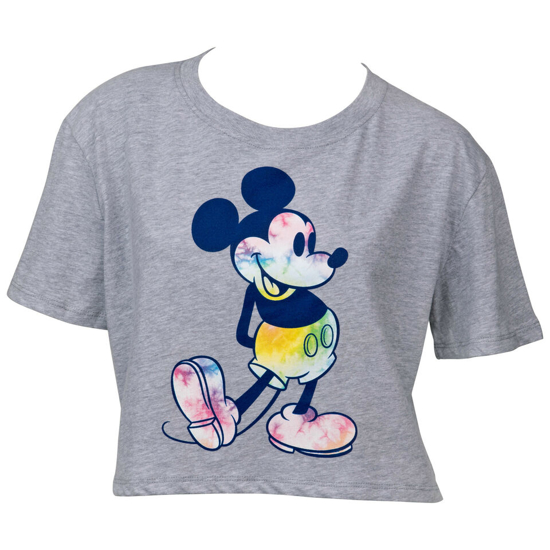 Picture of Disney Mickey Mouse Rainbow Character Crop Top Tee Large