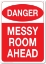 Picture of Tin Sign  Danger Messy Room Ahead Warnign Board